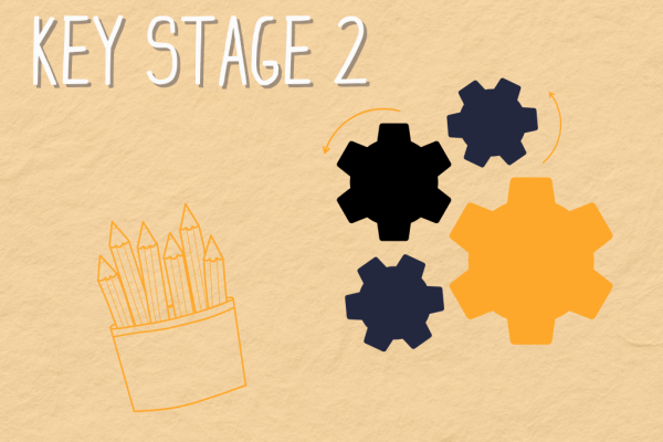 Orange Minimalist 4 Stage Gear Data Diagram Infographic Graph